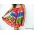 VESTIDO CORTO MULTICOLOR CON BORDADOS